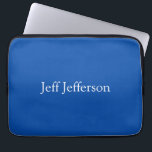 Elegant Modern Calligraphy Name Professional Blue Laptop Sleeve<br><div class="desc">This template can be customized to meet all professional occupations.</div>