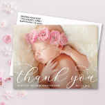 Elegant Modern Calligraphy New Baby Thank You Postcard<br><div class="desc">Modern Elegant Calligraphy New Baby Photo Thank You Postcard</div>