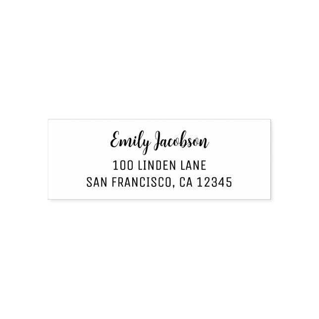 Elegant Modern Calligraphy Return Address Label Self-inking Stamp (Design)
