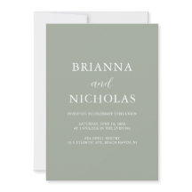 Elegant Modern Calligraphy Sage Green Wedding
