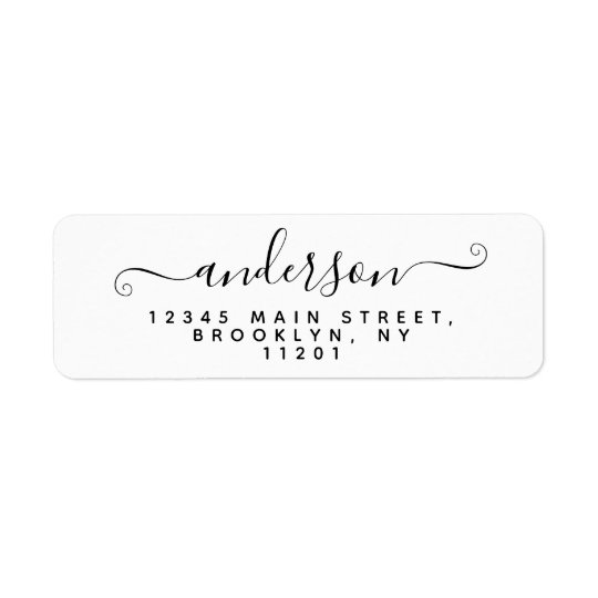 Elegant Modern Calligraphy Script Black Last Name Zazzle ca