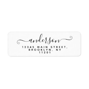 Elegant Modern Calligraphy Script Black Last Name 