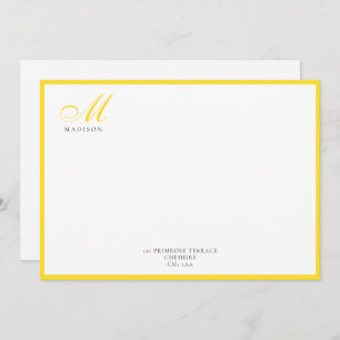 Elegant Modern Calligraphy Script Pineapple Yellow Card