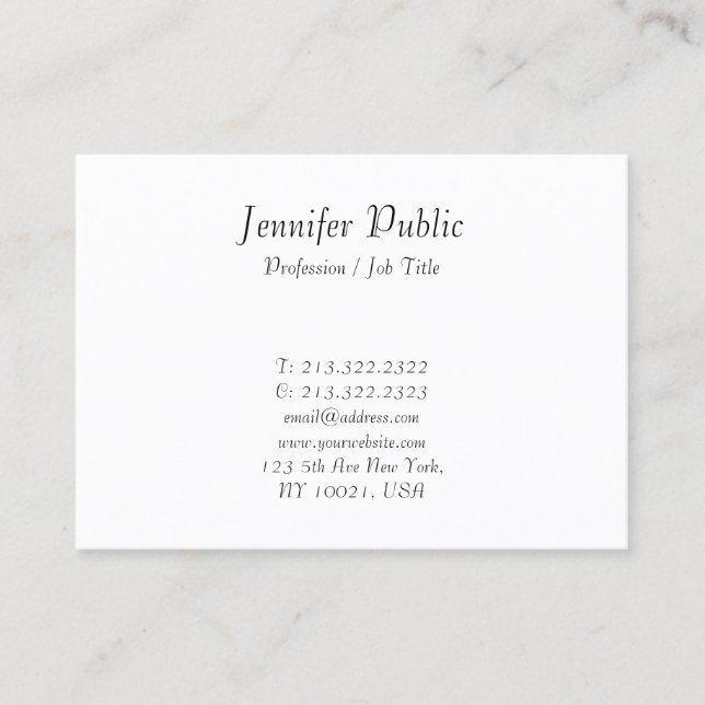 Elegant Modern Calligraphy Script Simple Design Business Card (Front)