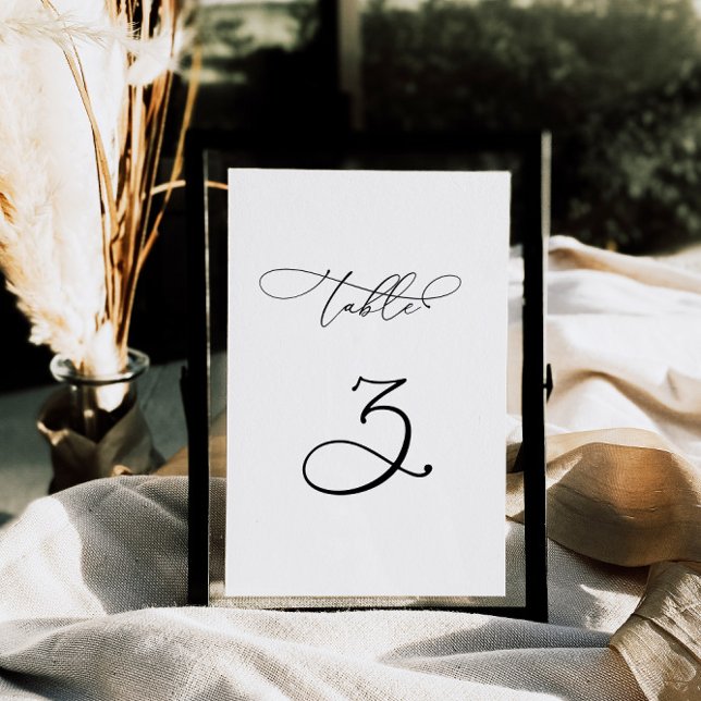 Elegant Modern Calligraphy Table 3 Wedding Number (Creator Uploaded)