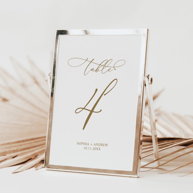 Elegant Modern Calligraphy Table 4 Wedding Table Number (Creator Uploaded)