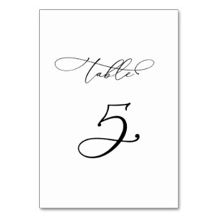 Elegant Modern Calligraphy Table 5 Wedding Number