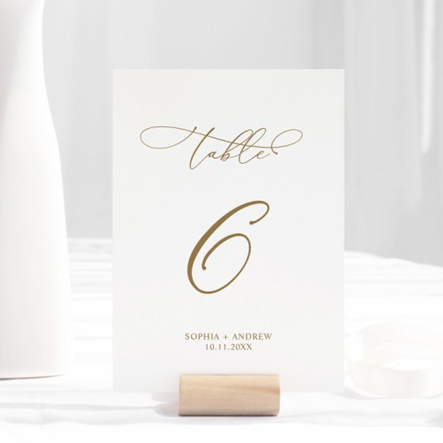 Elegant Modern Calligraphy Table 6 Wedding Table Number (Creator Uploaded)