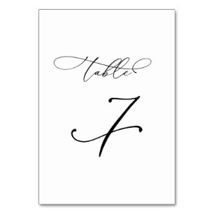 Elegant Modern Calligraphy Table 7 Wedding Number