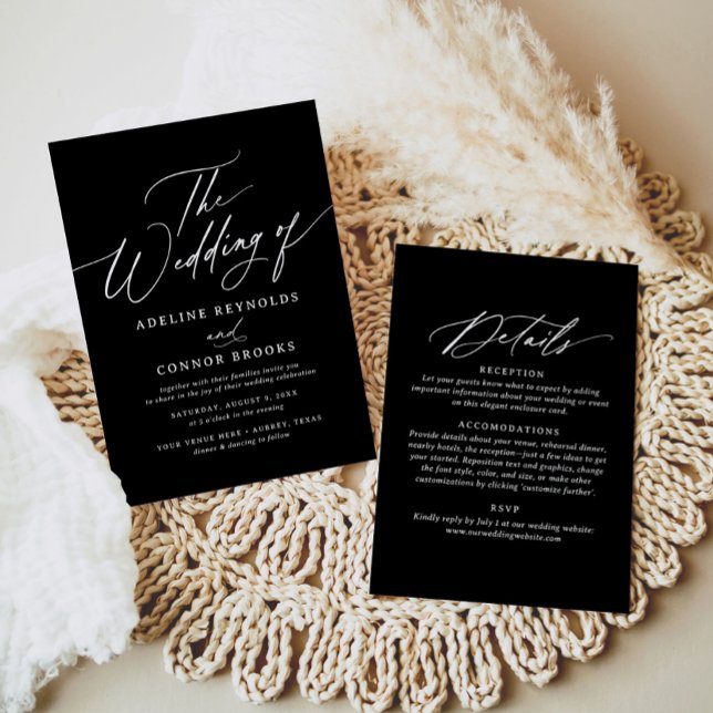 Elegant Modern Calligraphy Wedding All in One Invitation (Creator Uploaded)