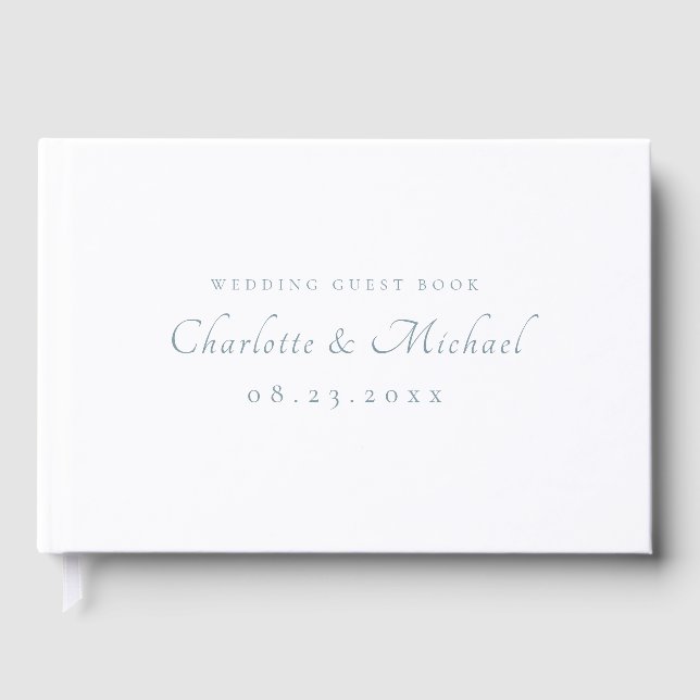 Elegant Modern Calligraphy Wedding Guest Book (Front)