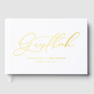 Elegant Modern Calligraphy Wedding Guest Book