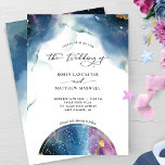 Elegant, Modern Celestial Constellations Wedding Invitation<br><div class="desc">Delight your guests with this beautiful celestial wedding invitation with soft watercolor stains, dainty stars and unique globe with constellations encasing your wedding details in a beautiful blend of blue, navy, turquoise, teal, purple, magenta, fuchsia, and gold hues. Modern hand written calligraphy details. Modern and simple wording style. Elegant back...</div>