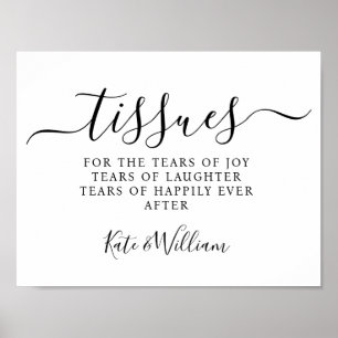 Elegant modern ceremony tissues wedding sign