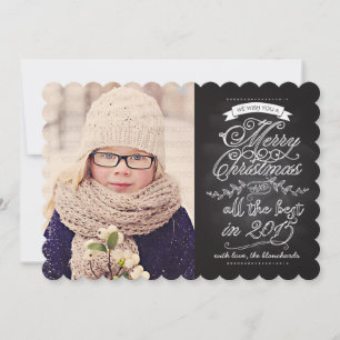 Elegant Modern Chalkboard Christmas Photo Card