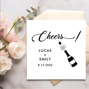 Elegant Modern Cheers Script Minimalist Wedding Napkin
