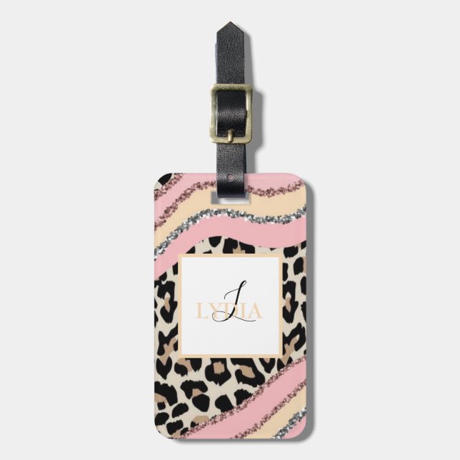 Elegant Modern Cheetah  Luggage Tag (Front Vertical)