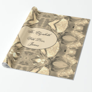 Elegant Modern Chic Abstract Art Faux Gold Sparkle Wrapping Paper