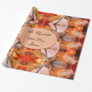 Elegant Modern Chic Abstract Art Red Brown Wrapping Paper