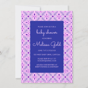 Elegant Modern Chic Boho Tile CUSTOM BABY SHOWER Invitation