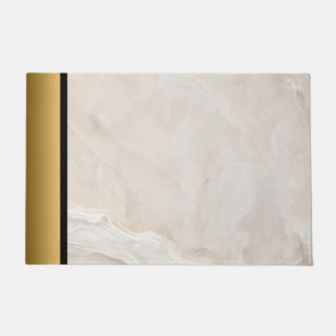 Elegant Modern Chic Cream Gold Marble Pattern  Doormat