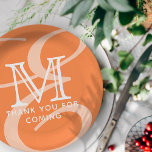 Elegant Modern Chic Double Monogram Thank You Paper Plate<br><div class="desc">This simple and modern design is composed of serif and sans serif typography. Perfect for party favours.</div>