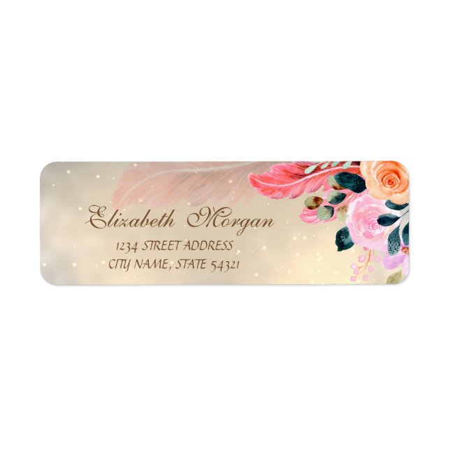 Elegant Modern Chic Flowers Feather (Front)