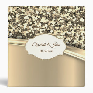 Elegant ,Modern  Chic Glitter  Faux Gold Frame Binder