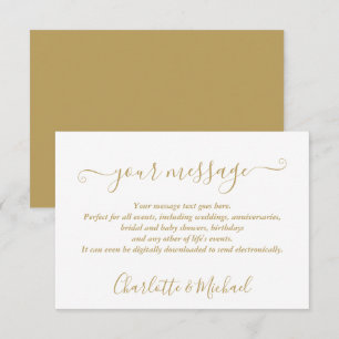 Elegant Modern Chic Gold Event Message Card