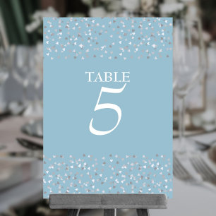 Elegant Modern Chic Love Hearts Confetti Table Number