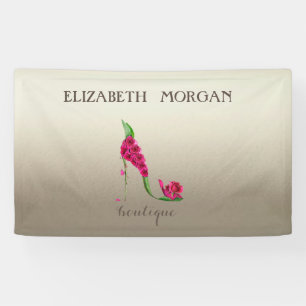 Elegant Modern Chic  ,Luminous,Flowers,High Heel Banner