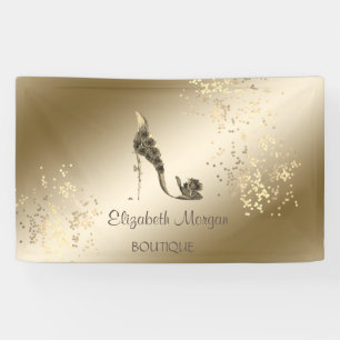 Elegant Modern Chic  ,Luminous,Flowers High Heel Banner