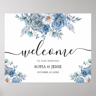 Elegant Modern Chic Poster Wedding Welcome Sign