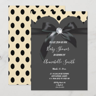 Elegant modern chic ribbon Baby Shower Invitation