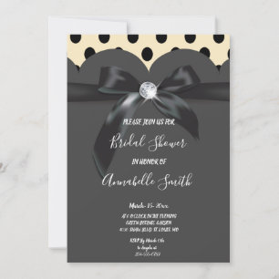 Elegant modern chic ribbon Bridal Shower Invitation