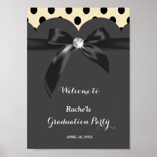Elegant modern chic ribbon Graduation Poster