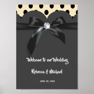 Elegant modern chic ribbon Welcome Poster