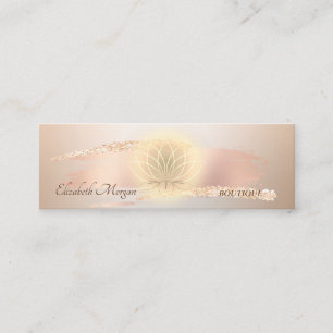 Elegant Modern,Chic Rose Gold Brush Stroke Lotus Mini Business Card
