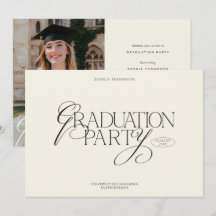 Elegant Modern Chic Typography Photo Graduation
