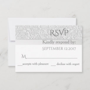 Elegant modern chic white floral wedding RSPV RSVP Card