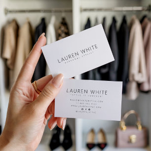 Elegant modern chic white minimalist professional business card
