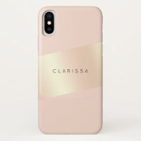 Elegant modern chick blush pink rose gold striped