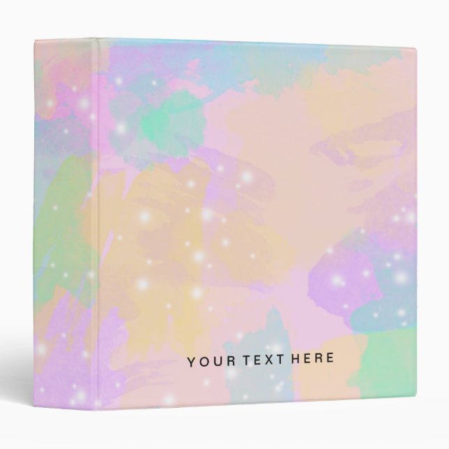 Elegant modern chick colourful pastel brushstrokes binder (Front/Spine)