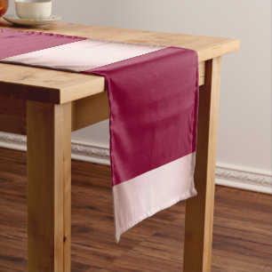 Elegant modern chick rose gold & burgundy strip short table runner