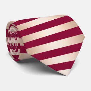 Elegant modern chick rose gold burgundy striped tie