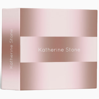 Elegant modern chick rose gold pattern binder