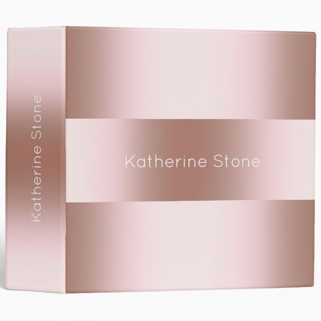 Elegant modern chick rose gold pattern binder (Front/Spine)