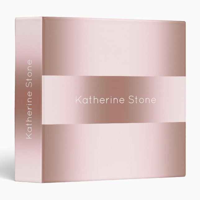 Elegant modern chick rose gold pattern binder (Front/Spine)