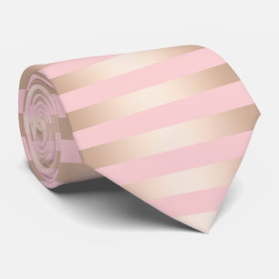 Elegant modern chick rose gold pink striped tie