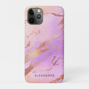 Elegant modern chick rose gold watercolor colourfu iPhone 11 pro case